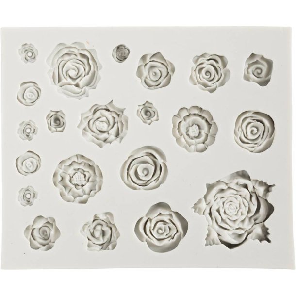 Silikoneform Roser, H: 0,5-1 cm, L: 0,8-4 cm