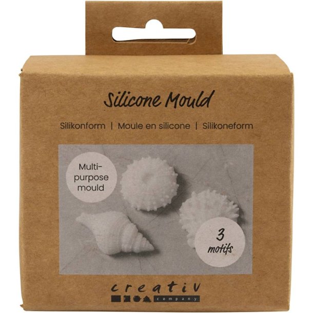 Silikoneform store S�pindsvin, konkylie, musling