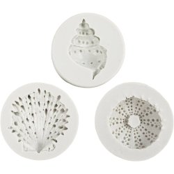 Silikoneform store S�pindsvin, konkylie, musling