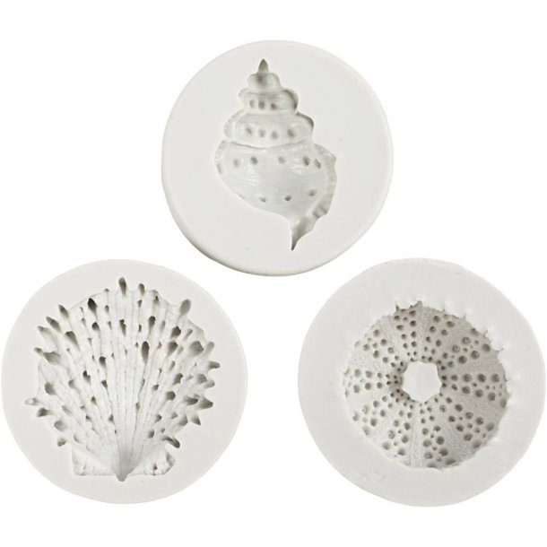 Silikoneform store S�pindsvin, konkylie, musling