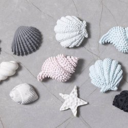 Silikoneform 2 stk. S�stjerne, konkylie, muslingeskal, H: 0,3-1 cm, L: 1,3-3,3 cm