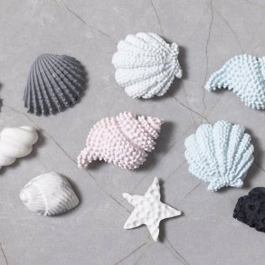 Silikoneform 2 stk. S�stjerne, konkylie, muslingeskal, H: 0,3-1 cm, L: 1,3-3,3 cm