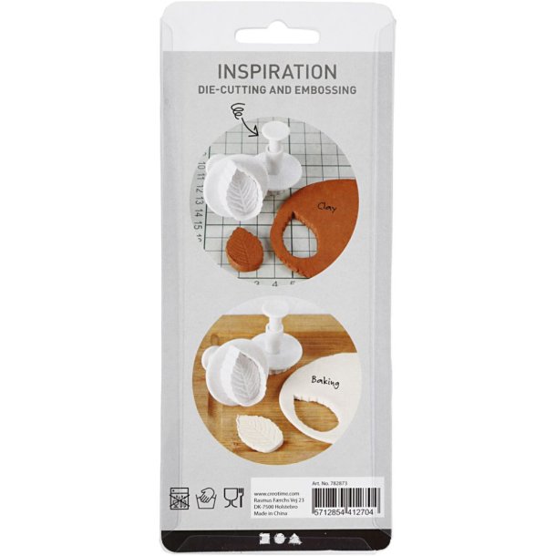 Udstikkere med pr�g  4 stk. blomst, diam. 2,3+2,8+3,6+4,4 cm, hvid