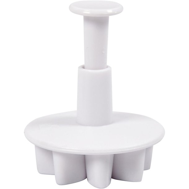 Udstikkere med pr�g  4 stk. blomst, diam. 2,3+2,8+3,6+4,4 cm, hvid