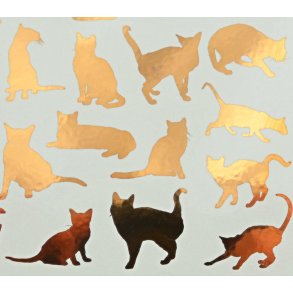 Cat Silhouette - Guld